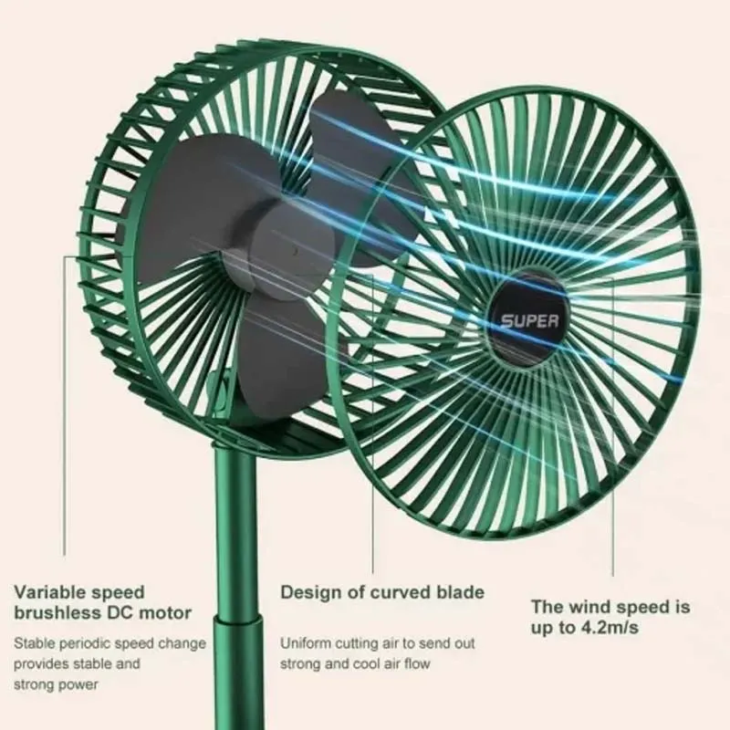 Portable Rechargeable Low Noise Telescopic Fan