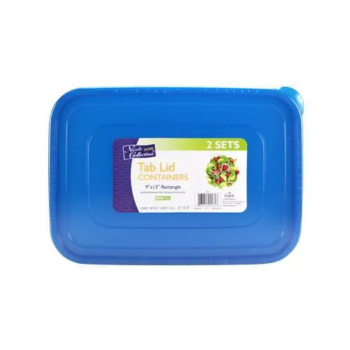 Premium Heavy Duty Plastic Microwaveable, Stackable 9"x13" Lunch/Dinner Containers with Airtight Lid