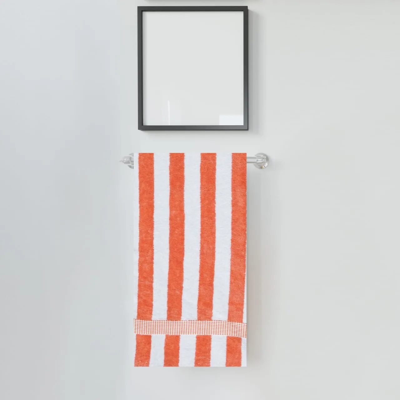 Premium Quality Cotton Stripe Towel (Orange)