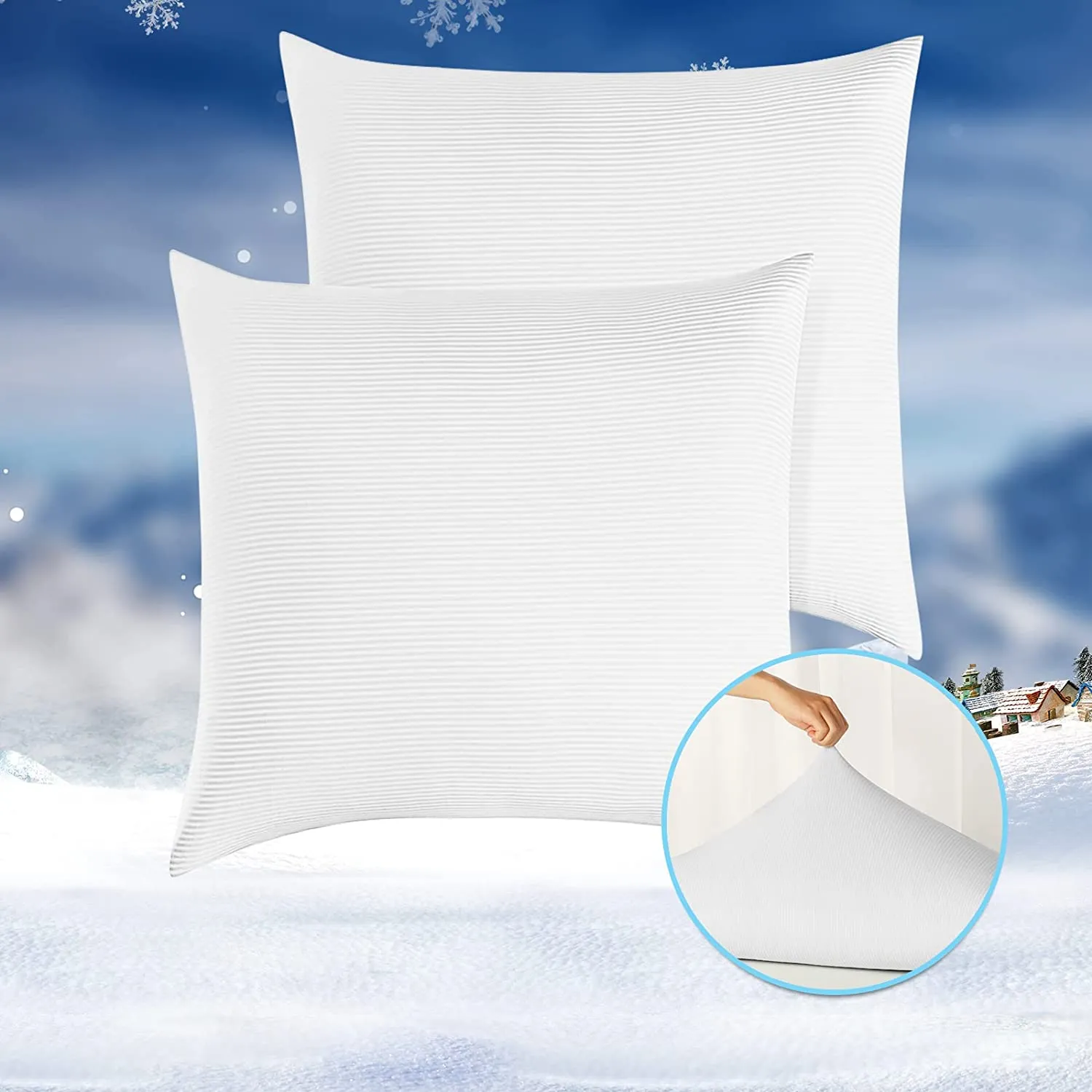 Premium Silky Super Cooling Decorative Pillowcases Arc-chill Extreme Q Max 0.5 of 2 Pack