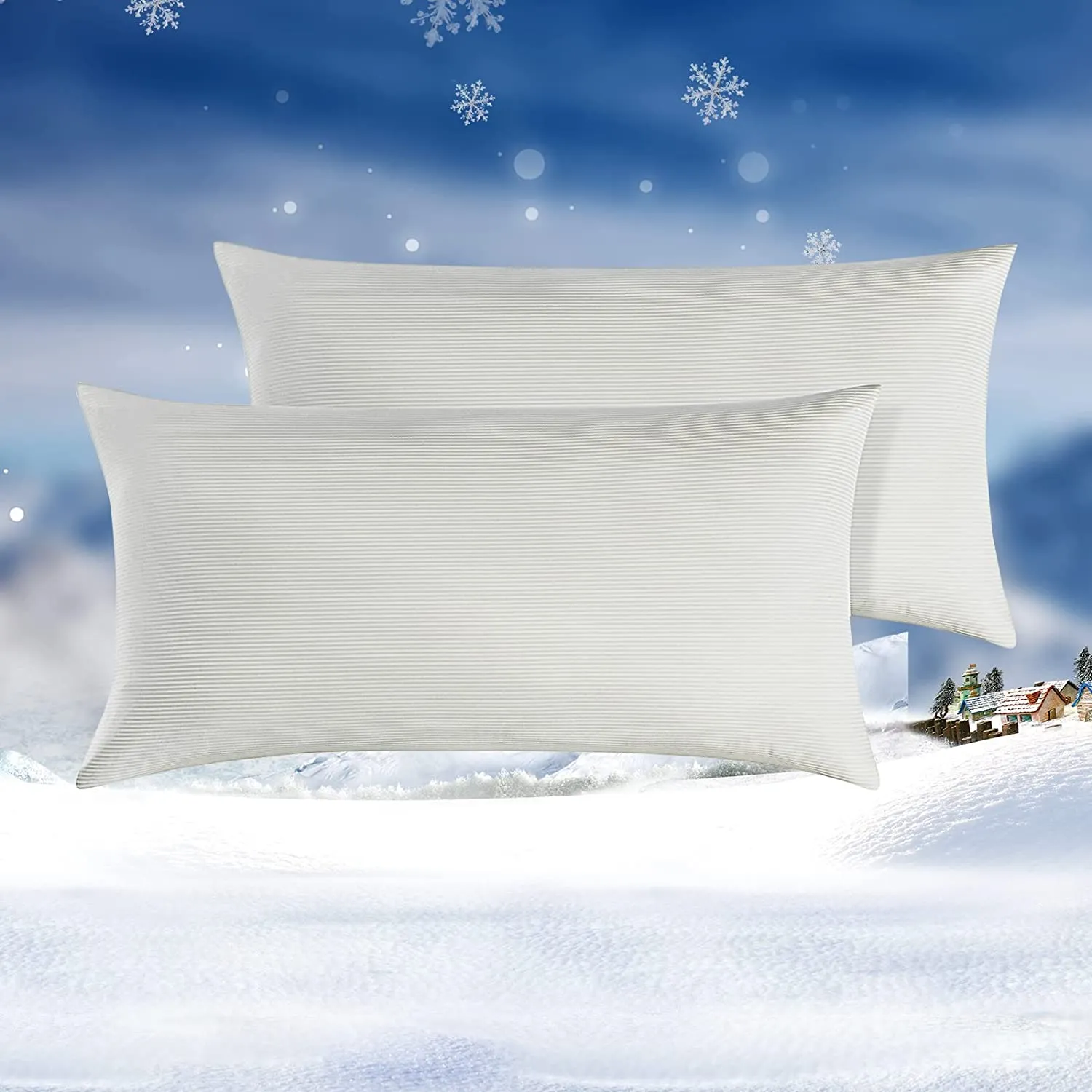 Premium Silky Super Cooling Decorative Pillowcases Arc-chill Extreme Q Max 0.5 of 2 Pack