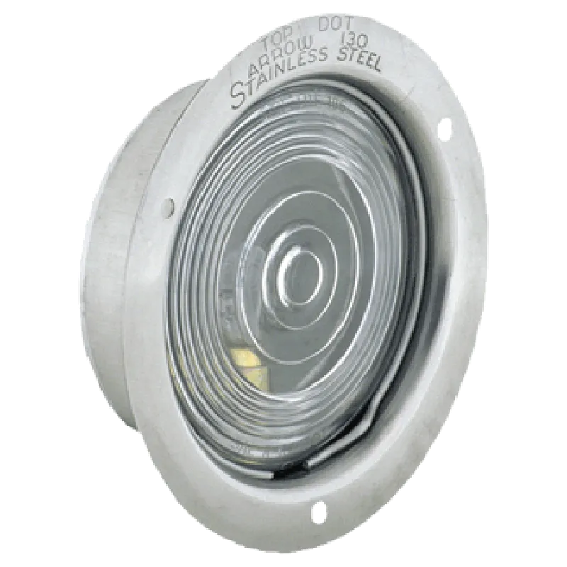 Recessed Dome Light - Clear Lexan Lens - Stainless Steel