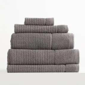 Renee Taylor Cambridge Textured 5 Piece Fossil Towel Pack