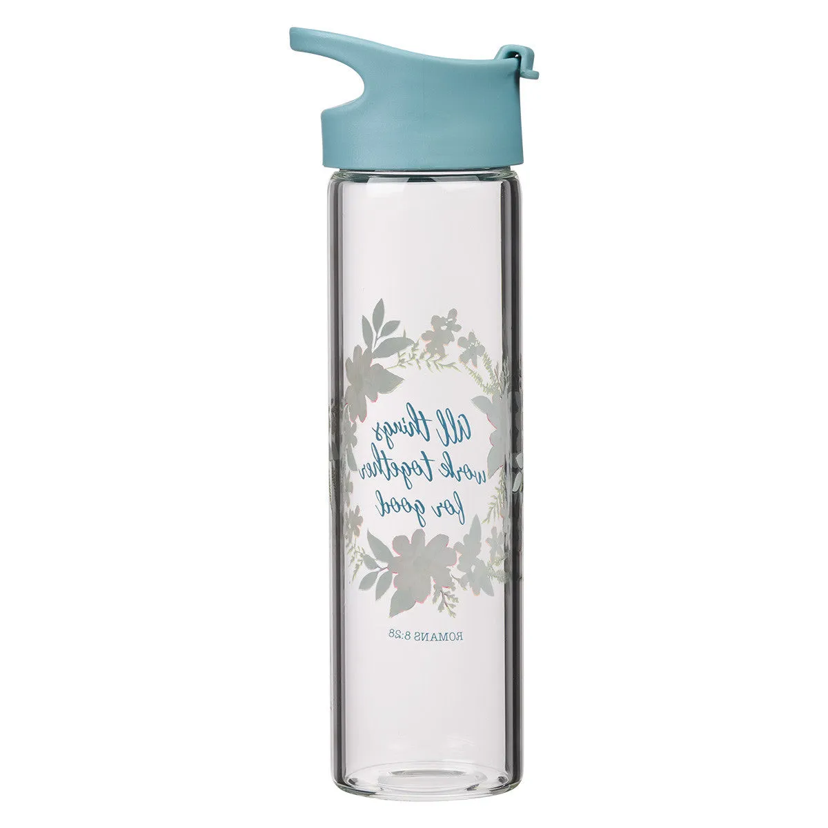 Romans 8:28 Glass Water Bottle WBT137