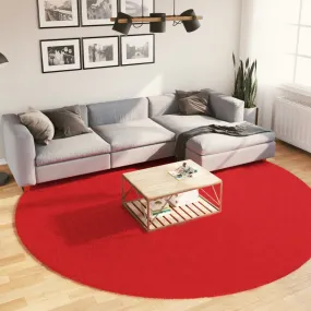 Rug OVIEDO Short Pile Red Ø 280 cm