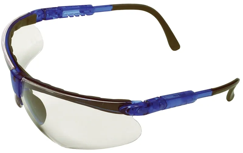 Safety Works 10041055 Padded Brow Guard Safety Glasses, Anti-Fog, Anti-Scratch Lens, Polycarbonate Lens, Blue Frame :CD 1: QUANTITY: 1