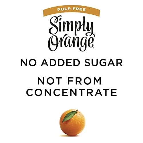 Simply Orange Juice, 52 fl oz, 100% Juice Not from Concentrate, Pulp Free