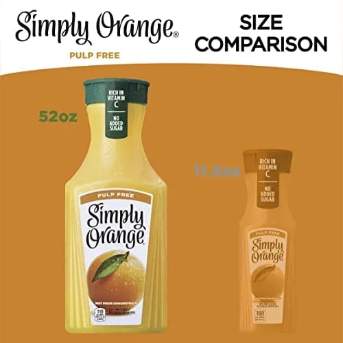 Simply Orange Juice, 52 fl oz, 100% Juice Not from Concentrate, Pulp Free