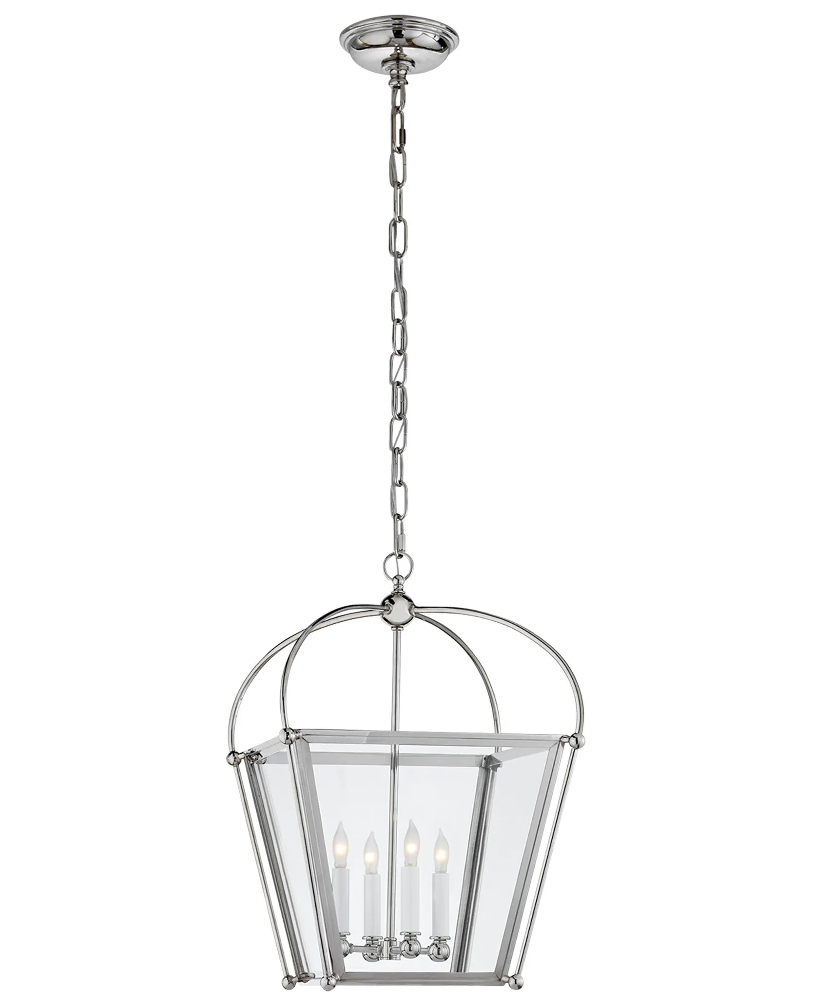 Small Plantation Lantern, Polished Nickel