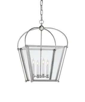 Small Plantation Lantern, Polished Nickel