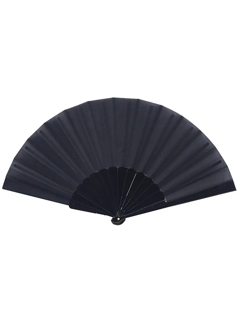 Solid Black Hand Held Costume Fan