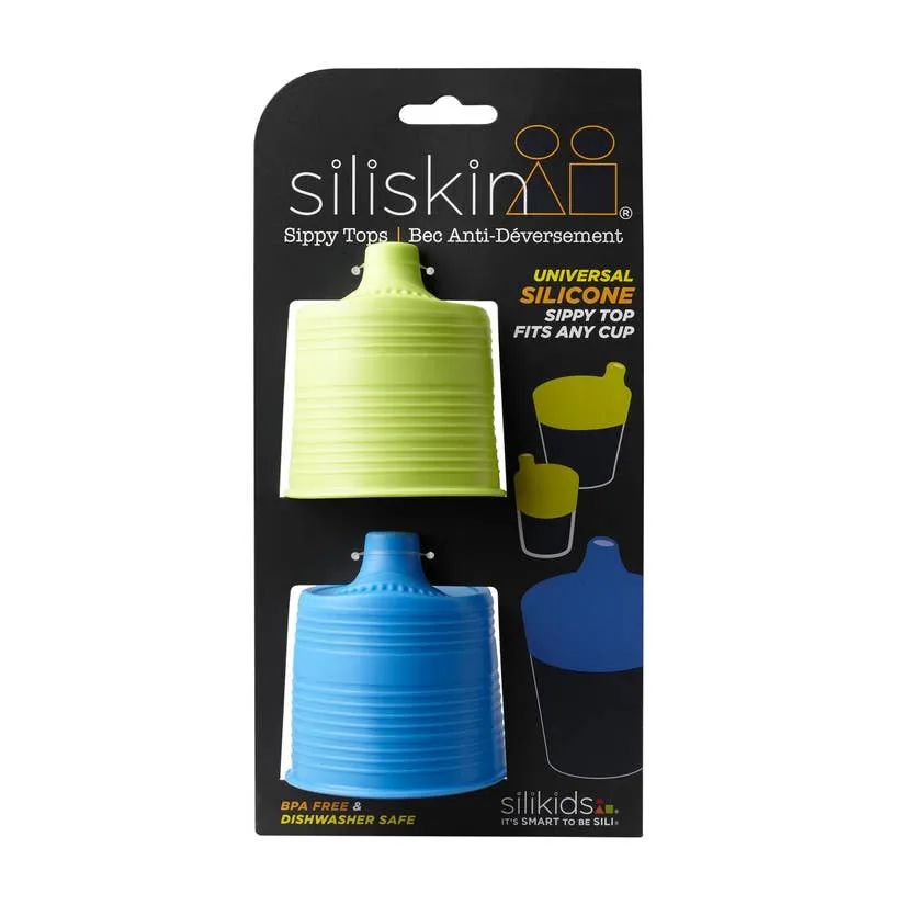 Stretchy Silicone Lids with Sippy Spout, 2-Pack