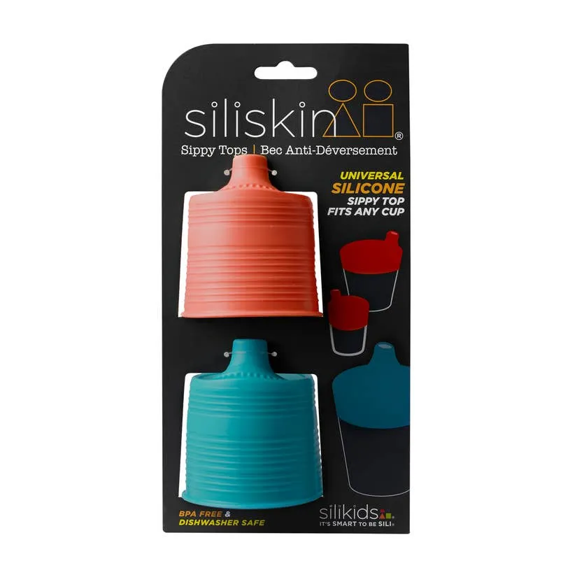 Stretchy Silicone Lids with Sippy Spout, 2-Pack