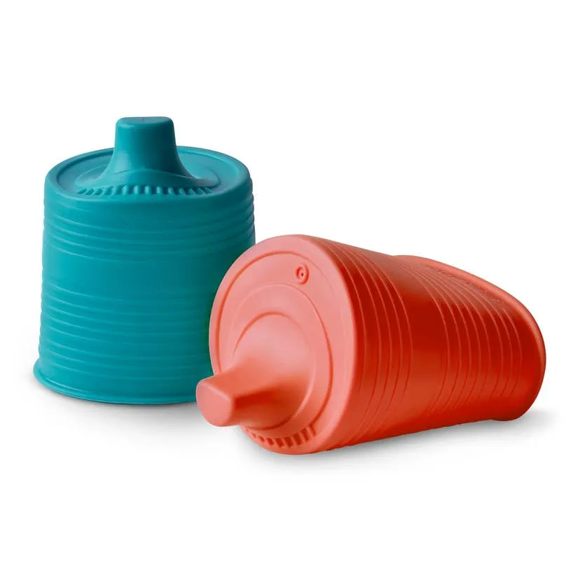 Stretchy Silicone Lids with Sippy Spout, 2-Pack