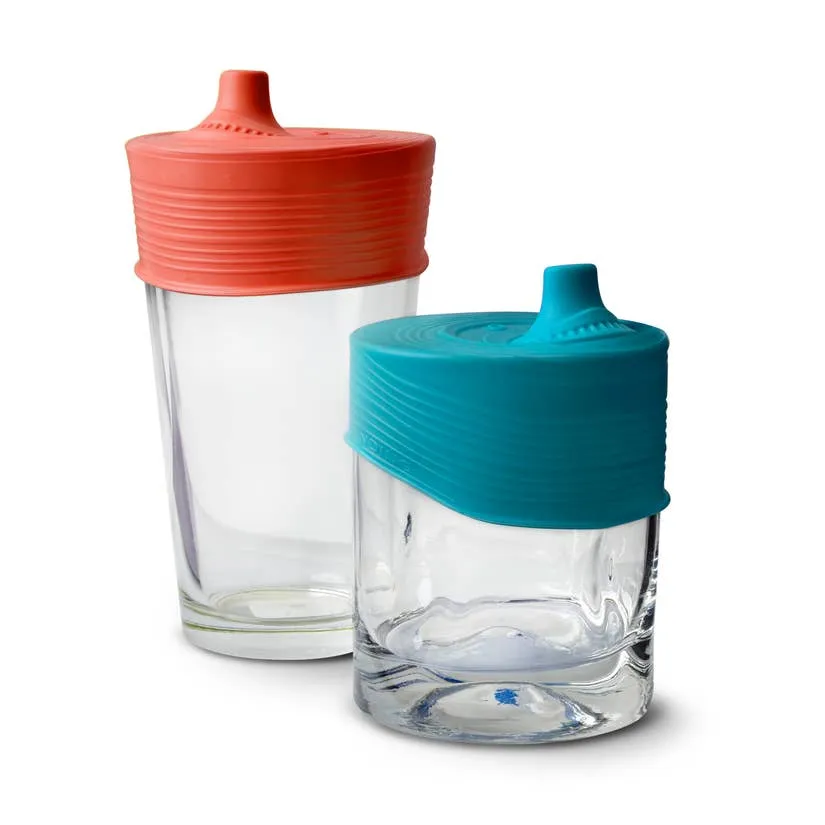 Stretchy Silicone Lids with Sippy Spout, 2-Pack