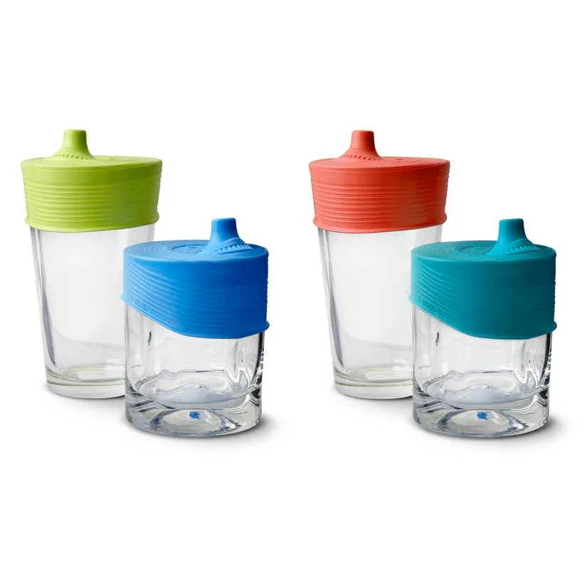 Stretchy Silicone Lids with Sippy Spout, 2-Pack