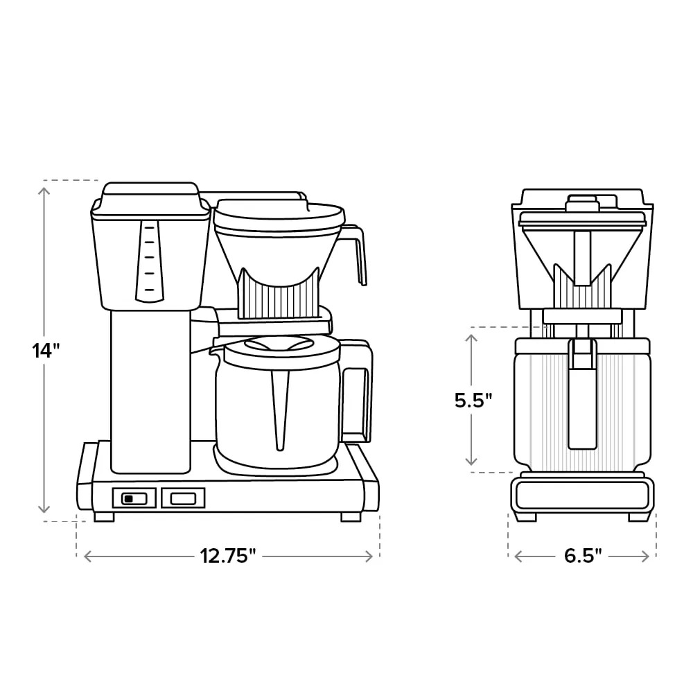 Technivorm Moccamaster 53941 KBGV Select 10-Cup Coffee Maker, Polished Silver, 40 ounce, 1.25l