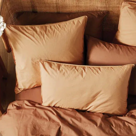 Terra Organic Cotton CARAMEL European Pillowcase by Linen House