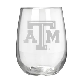 Texas A&M Aggies 17 oz. Stemless Wine Glass