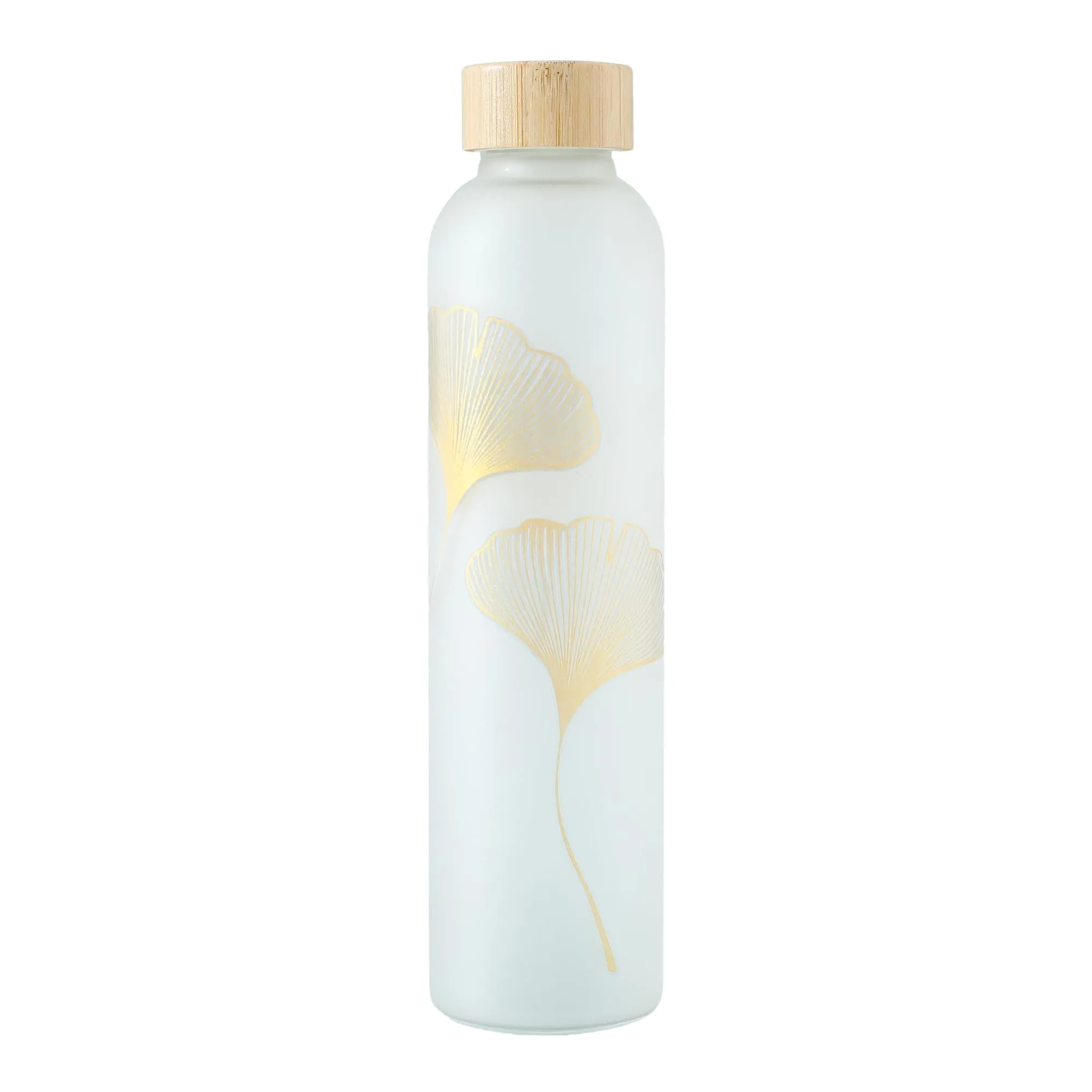 The Better Home Borosilicate Glass Water Bottle with Sleeve (500ml) | Non Slip Silicon Sleeve & Bamboo Lid | Fridge Water Bottles for Men, Women (Golden)