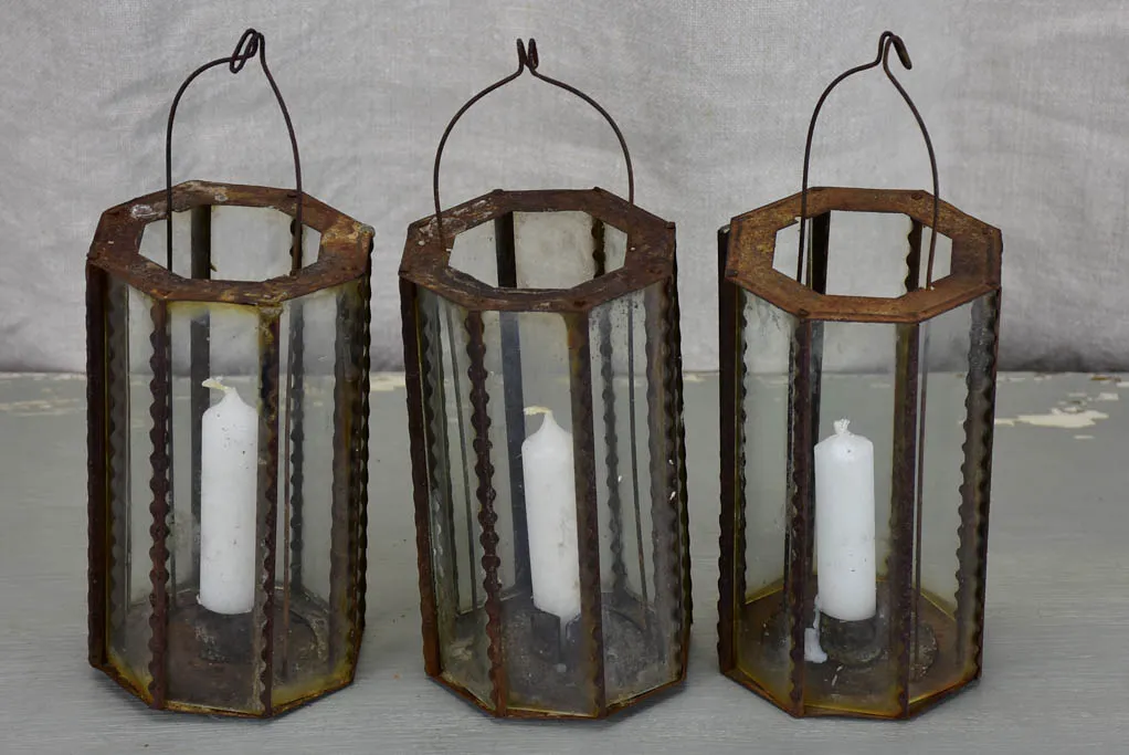 Three 19th Century Napoleon III candle lanterns