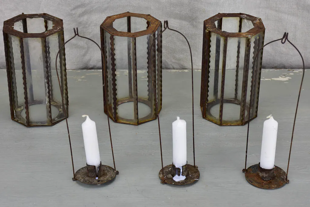 Three 19th Century Napoleon III candle lanterns