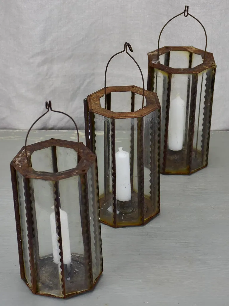 Three 19th Century Napoleon III candle lanterns