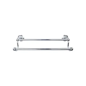 Top Knobs ED9PCB Edwardian Bath Towel Bar 24 Inch Double - Hex Backplate Polished Chrome