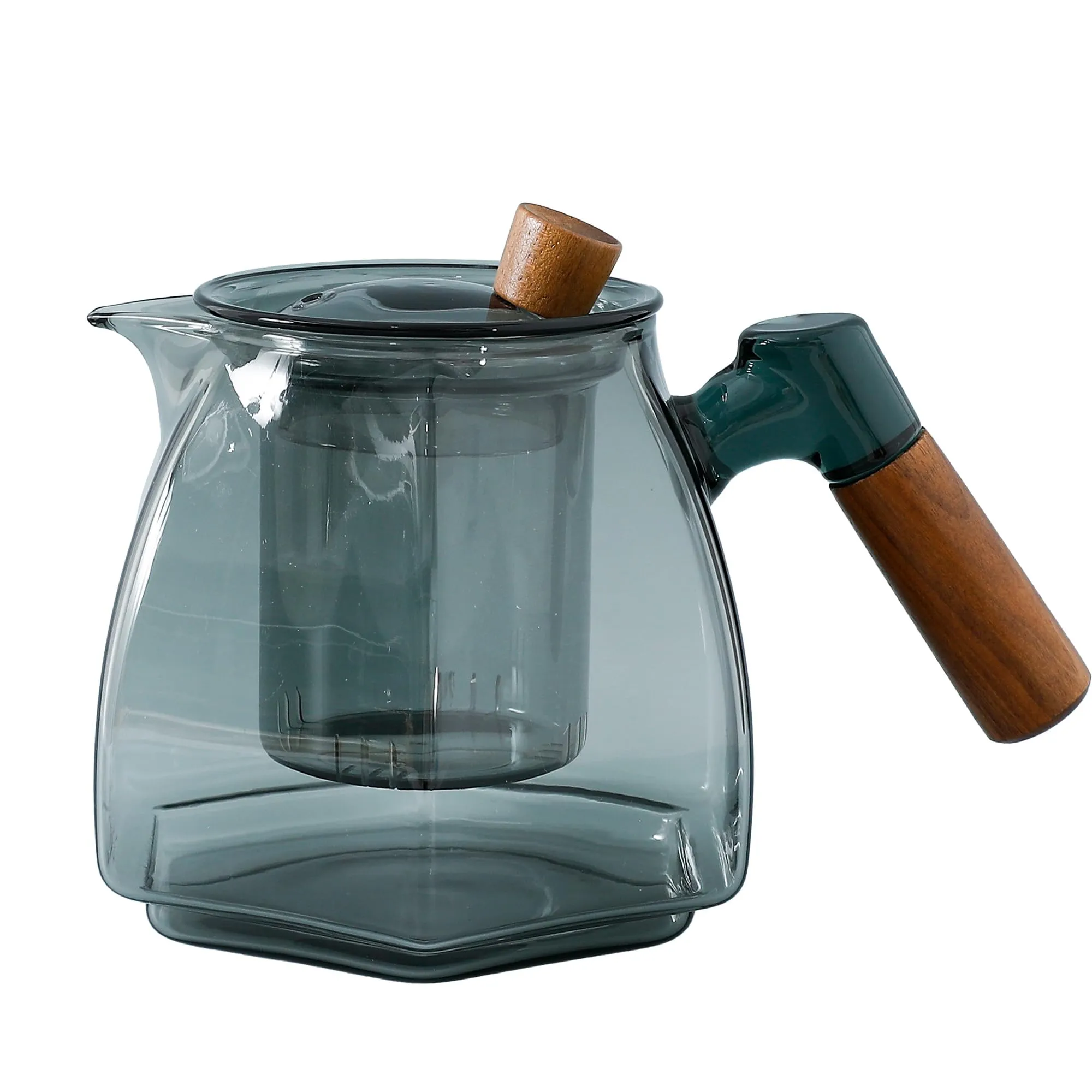 UMAI Borosilicate Glass Tea Pot (650ml)| Glass Kettle For Gas Stove | Stovetop Safe with Removable Glass Infuser Bamboo Handle & Lid | Tea Kettle Glass | Teapot | Tea Maker Kettle | Tea Infuser Kettle