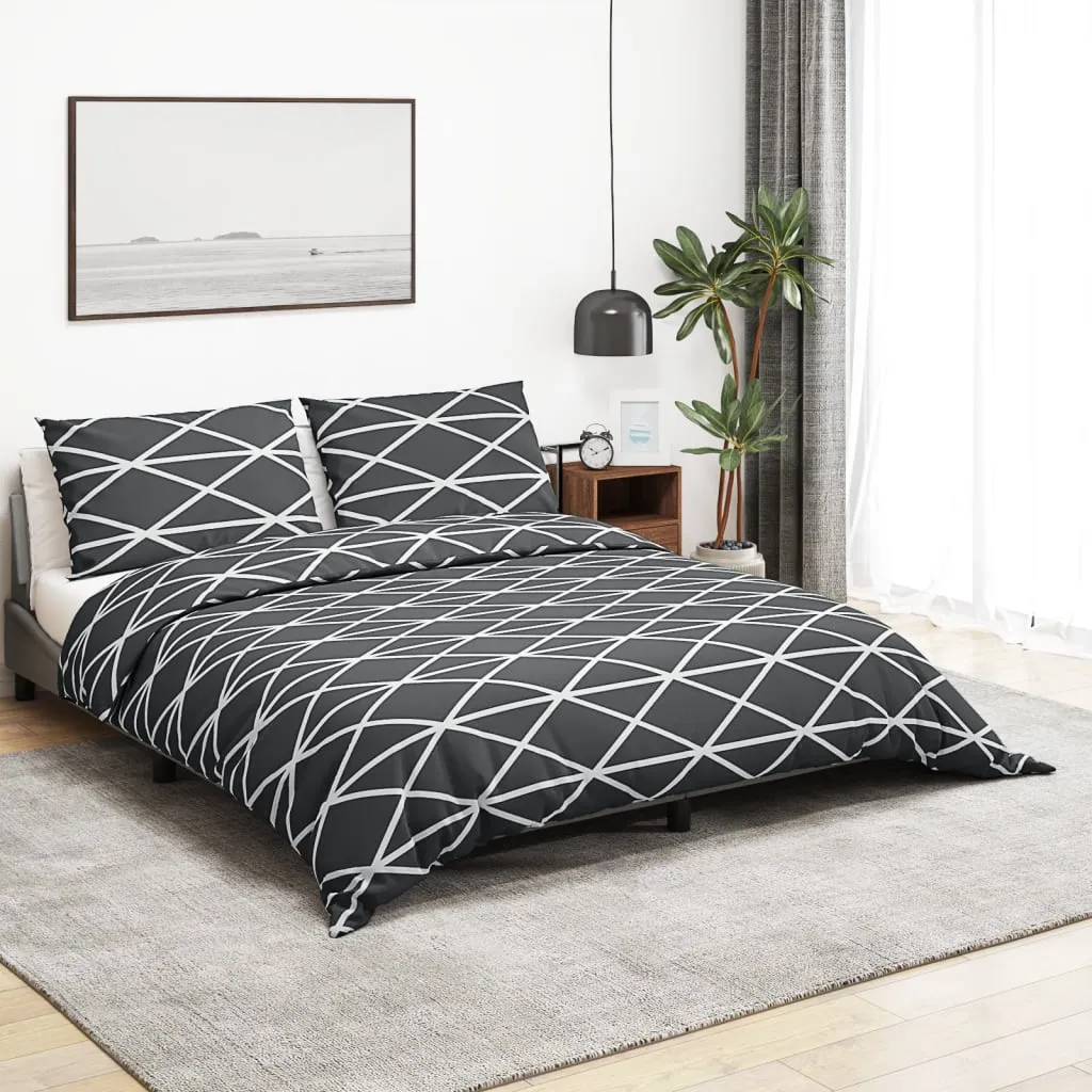 vidaXL Duvet Cover Set Grey 260x220 cm Cotton