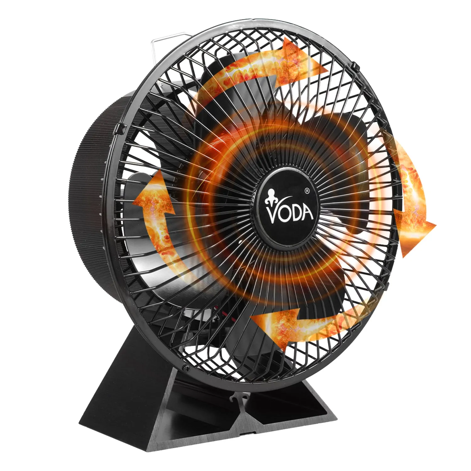 VODA Heat Powered Stove Fan with Protective 4 Blades Slient Fireplace Fan