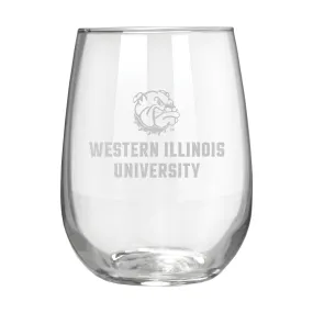 Western Illinois Leathernecks 17 oz. Stemless Wine Glass