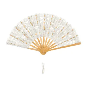 WHITE LACE HAND FAN