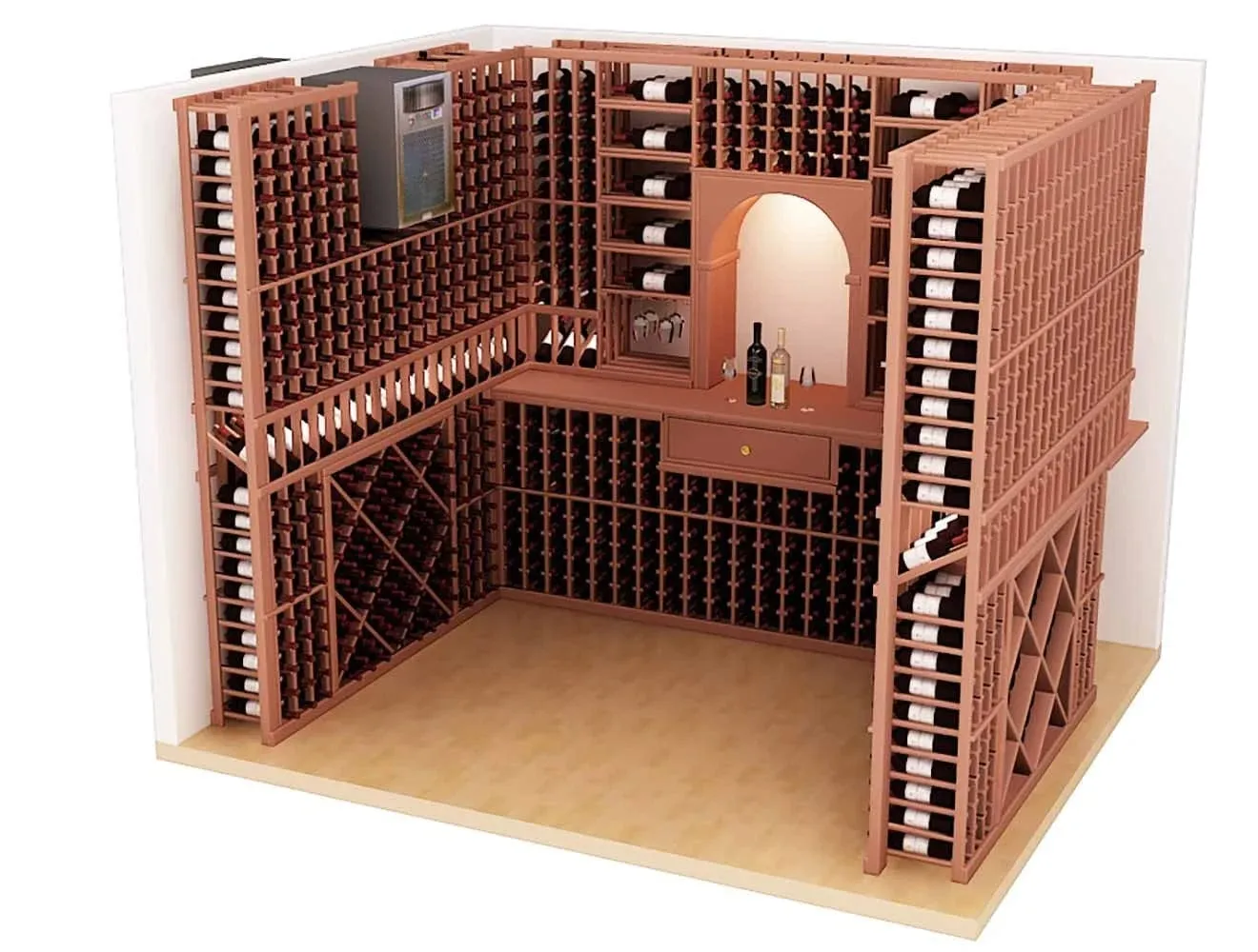 Wine-Mate 6510HZD Horizontal Self-Contained Customizable Wine Cellar Cooling System, Adjustable Fan Speed, 1500 cu ft cooling capacity