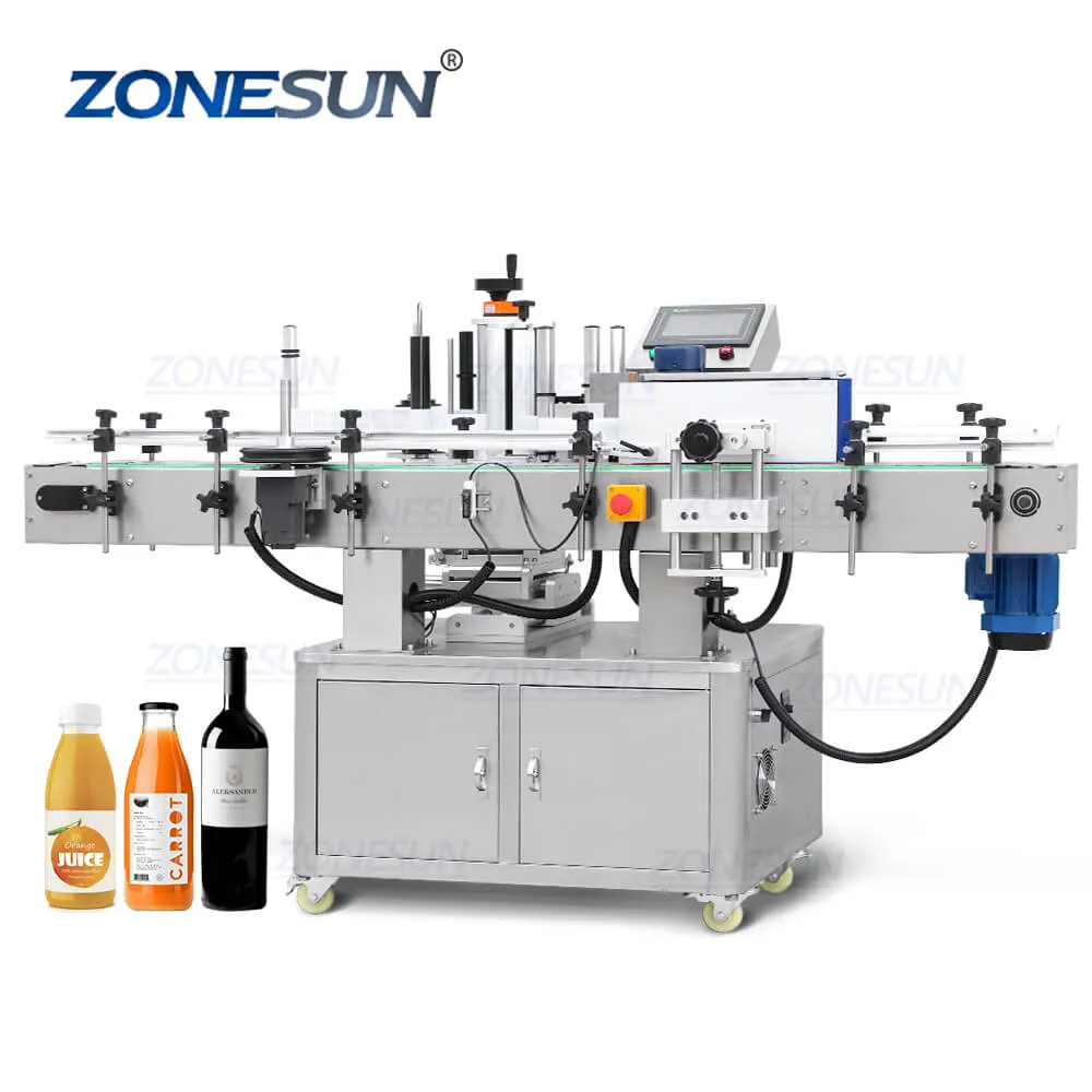 ZS-TB200 Automatic Glass Jar Can  Wine Bottle Labeler Round Bottle Labeling Machine